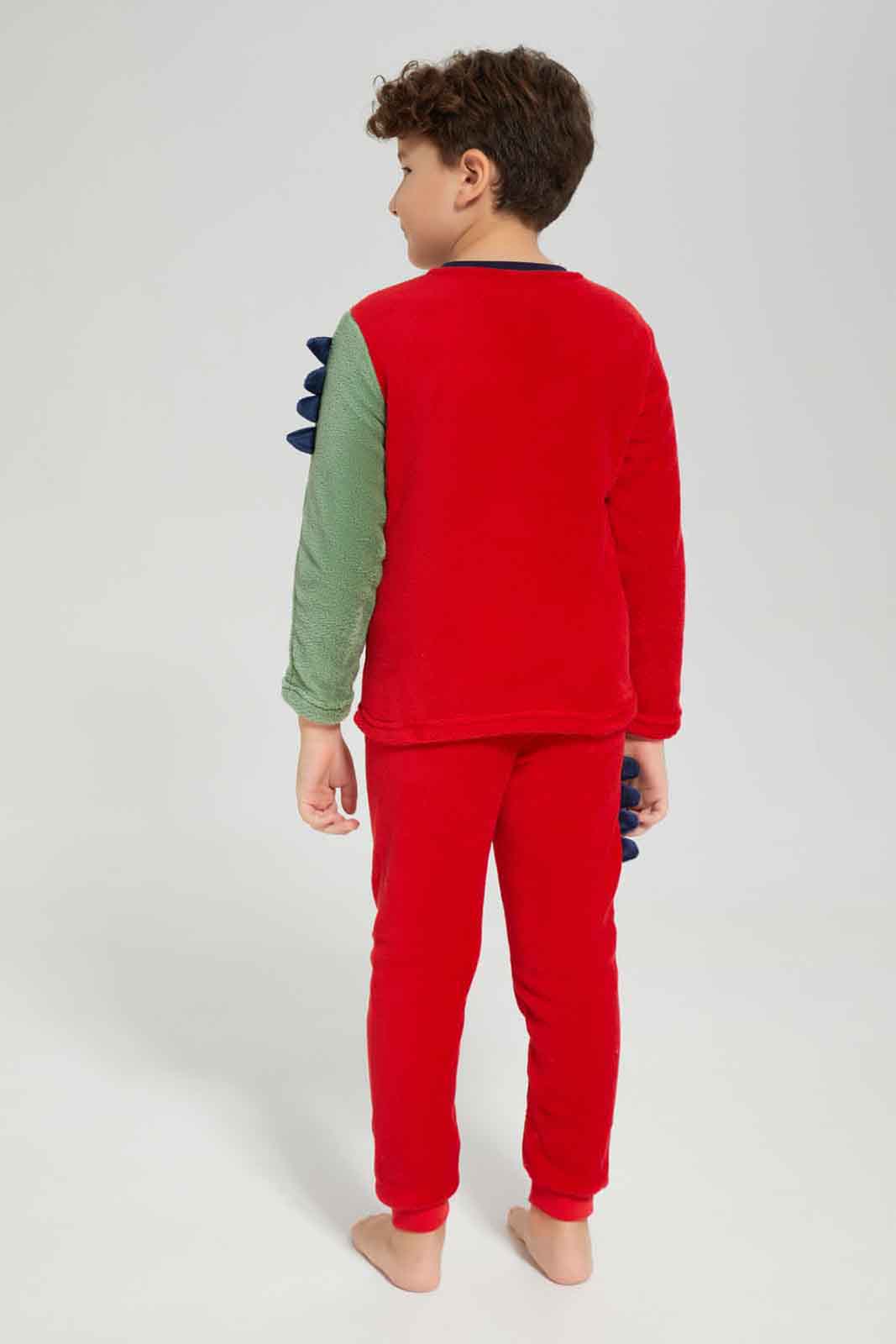 Redtag-Red-Coral-Fleece-PJ-SET-BOY-Pyjama-Sets,-Category:Pyjama-Sets,-Colour:Red,-Deals:New-In,-Dept:Boys,-Filter:Boys-(2-to-8-Yrs),-New-In-BOY-APL,-Non-Sale,-Section:Boys-(0-to-14Yrs),-W22B-Boys-2 to 8 Years