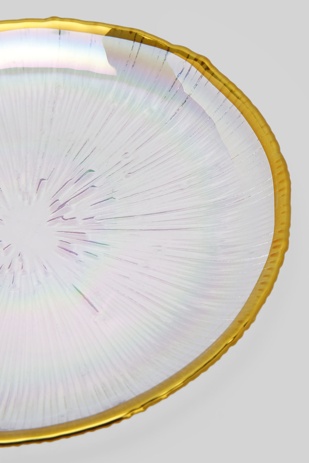 Redtag-Iridescent-Colour-Gold-Band-Glass-Side-Plate-Category:Plates,-Colour:Gold,-Deals:New-In,-Filter:Home-Dining,-HMW-DIN-Crockery,-New-In-HMW-DIN,-Non-Sale,-Section:Homewares,-W22B-Home-Dining-