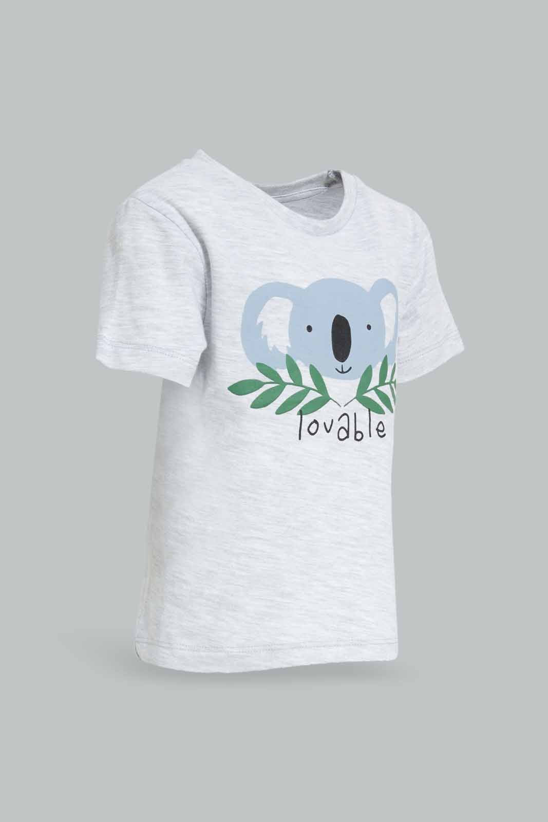 Baby Boys Grey Printed T-Shirt