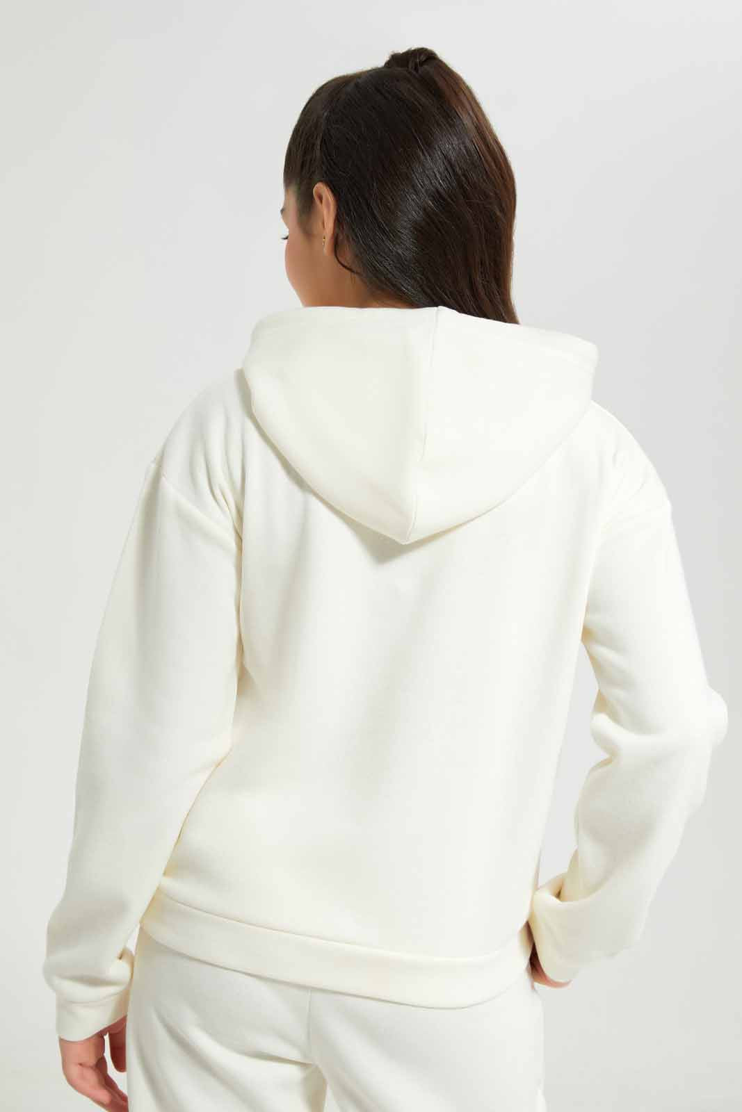 Redtag-Cream-Scuba-Hoody-Sweatshirts-Category:Sweatshirts,-Colour:White,-Deals:New-In,-Filter:Senior-Girls-(8-to-14-Yrs),-GSR-Sweatshirts,-New-In-GSR-APL,-Non-Sale,-Section:Girls-(0-to-14Yrs),-W22B-Senior-Girls-9 to 14 Years