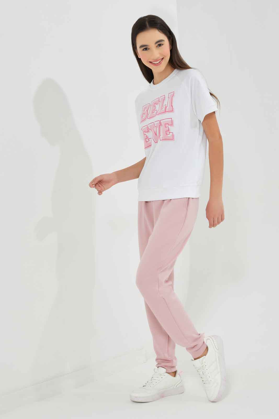 Redtag-Pink-Track-Pants-Category:Joggers,-Colour:Apricot,-Deals:New-In,-Dept:Girls,-Filter:Senior-Girls-(8-to-14-Yrs),-GSR-Joggers,-New-In-GSR-APL,-Non-Sale,-Section:Girls-(0-to-14Yrs),-W22B-Senior-Girls-9 to 14 Years