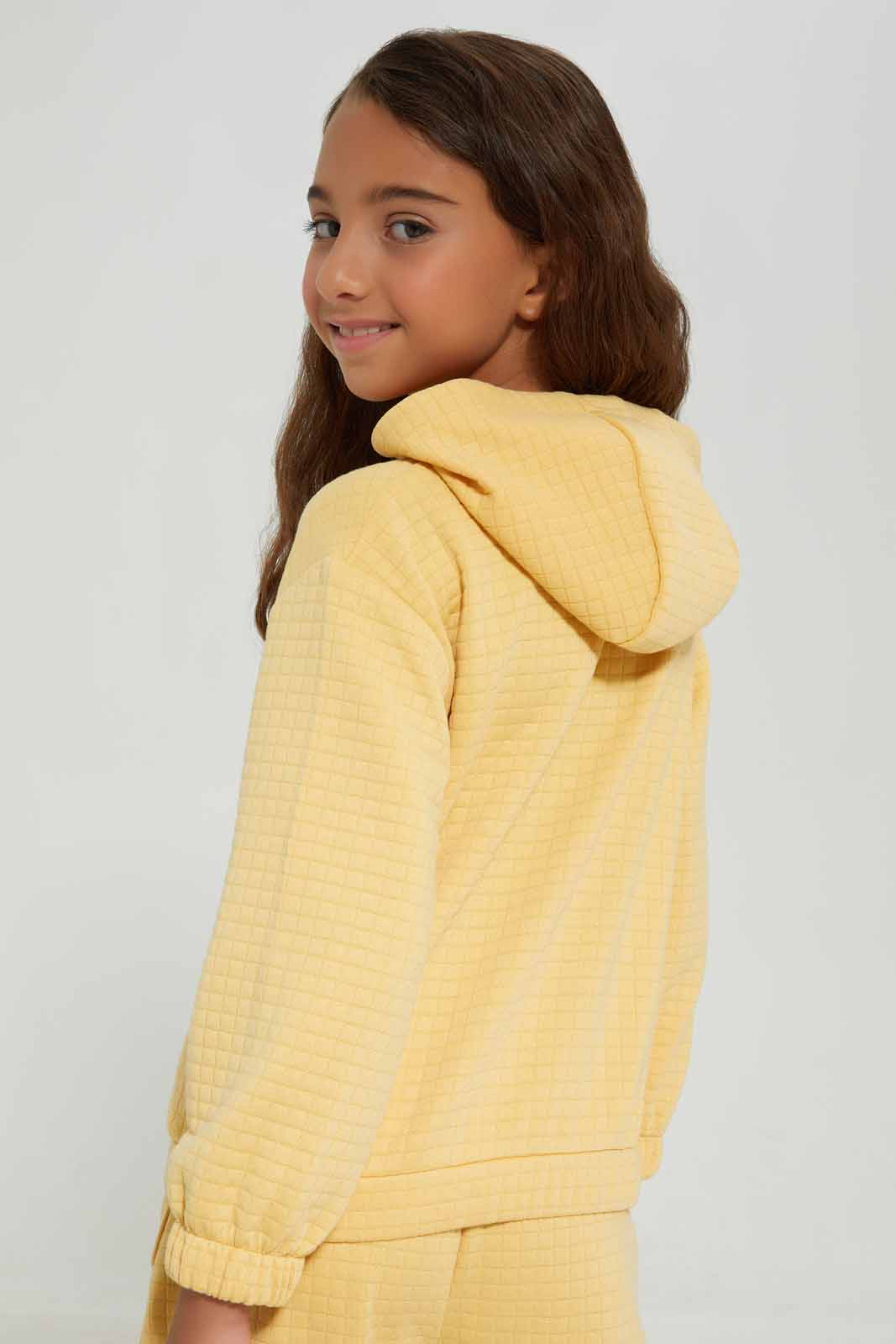 Redtag-Yellow-L/S-Hooded-Sweatshirt-With-Placement-Embroidery-Category:Sweatshirts,-Colour:Yellow,-Deals:New-In,-Filter:Girls-(2-to-8-Yrs),-GIR-Sweatshirts,-New-In-GIR-APL,-Non-Sale,-Section:Girls-(0-to-14Yrs),-W22B-Girls-2 to 8 Years