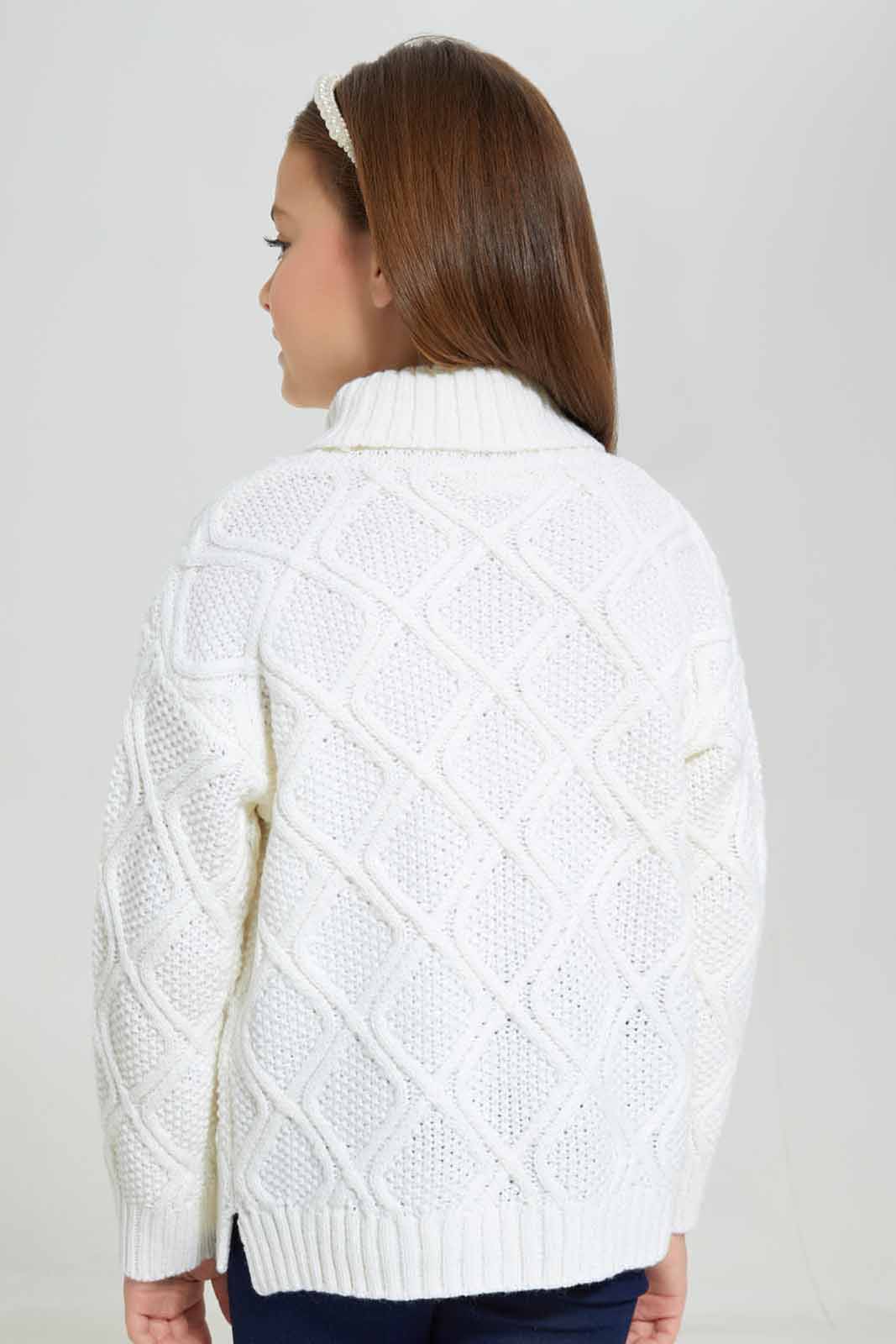Redtag-Cream-Long-Sleeve-High-Neck-Pullover-Category:Pullovers,-Colour:Cream,-Deals:New-In,-EHW,-Filter:Girls-(2-to-8-Yrs),-GIR-Pullovers,-New-In-GIR-APL,-Non-Sale,-Section:Girls-(0-to-14Yrs),-W22B-Girls-2 to 8 Years