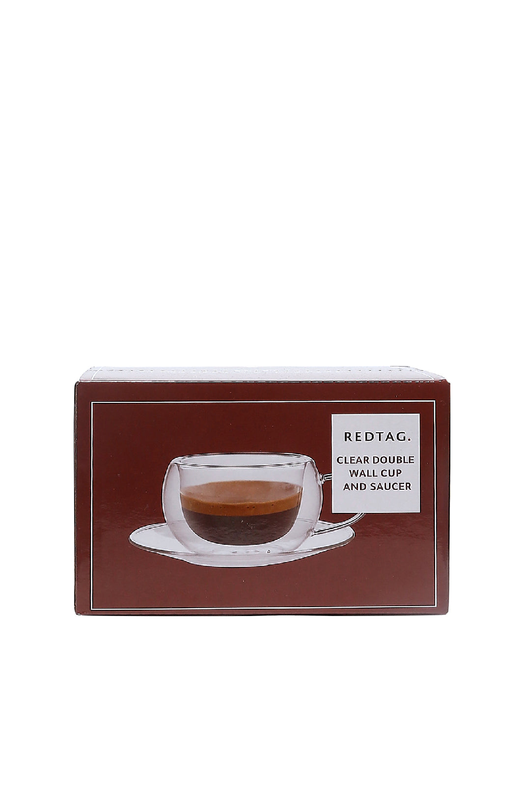 Redtag-Clear-Double-Wall-Cup-And-Saucer-Category:Cups-&-Mugs,-Colour:White,-Deals:New-In,-Dept:Home,-Filter:Home-Dining,-HMW-DIN-Crockery,-New-In-HMW-DIN,-Non-Sale,-S23A,-Section:Homewares-Home-Dining-