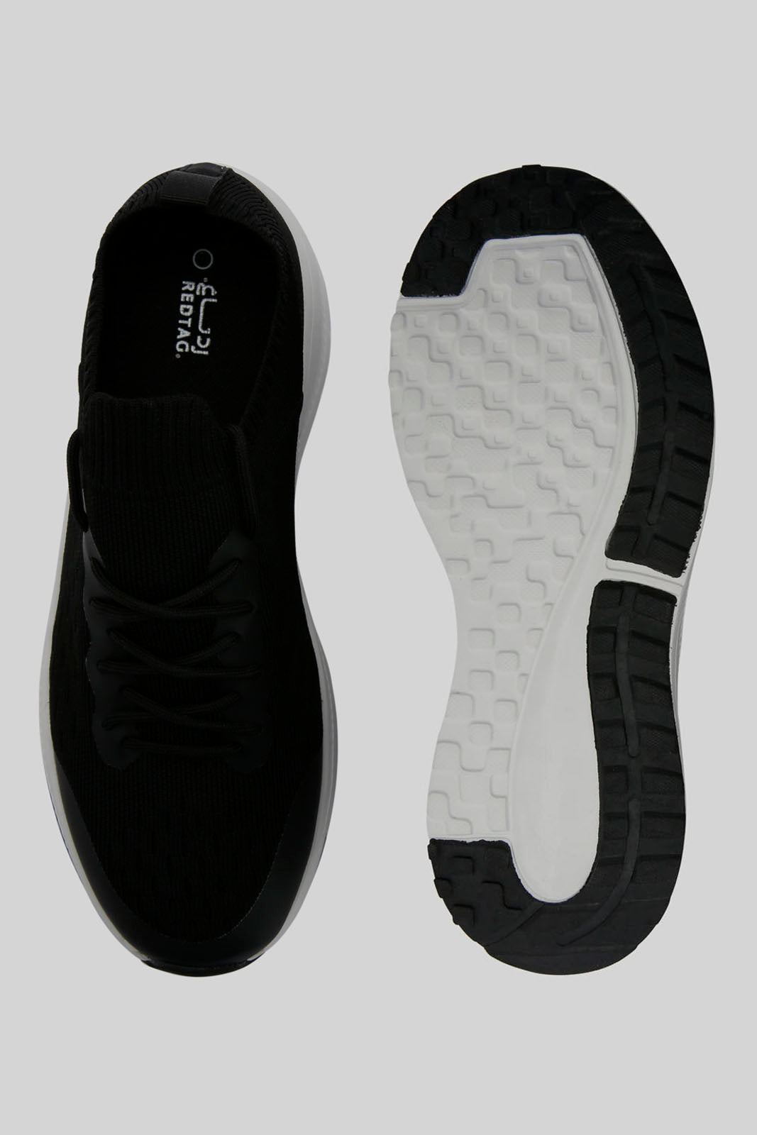 Redtag-Black-Knit-Sneaker-Category:Trainers,-Colour:Black,-Deals:New-In,-Dept:Menswear,-Filter:Men's-Footwear,-Men-Trainers,-New-In-Men-FOO,-Non-Sale,-Section:Men,-W22B-Men's-