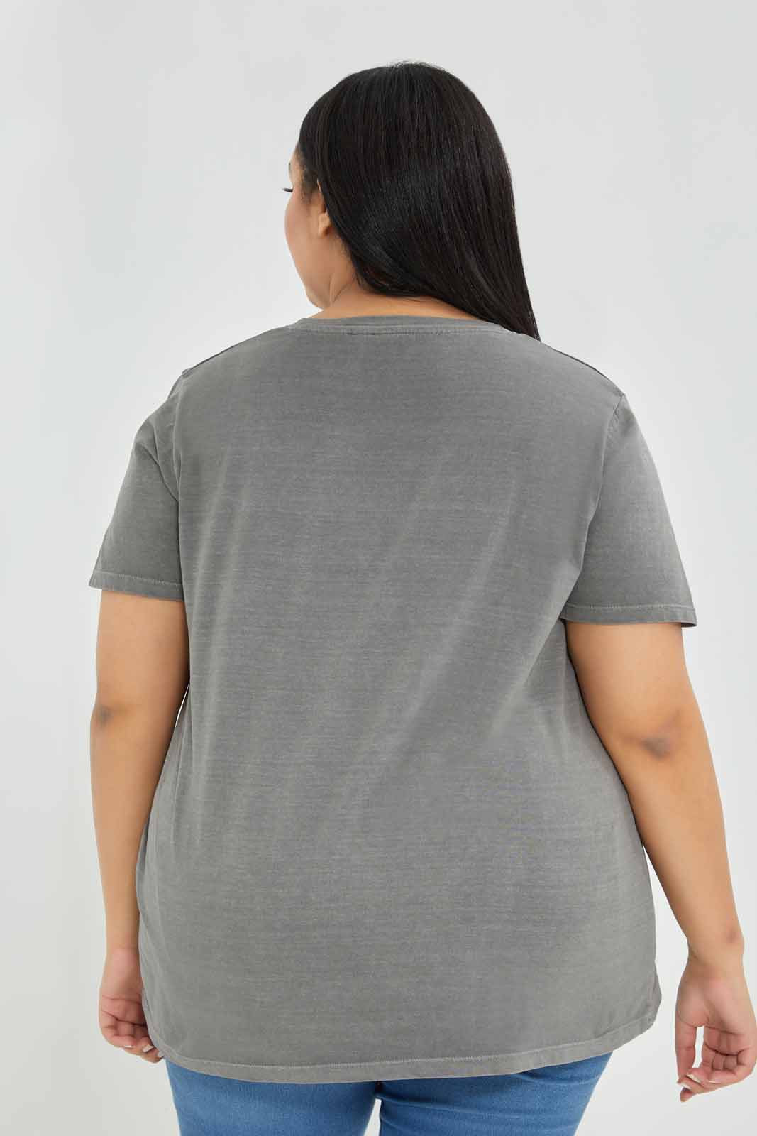 Redtag-Black-Acid-Wash-Micky-Mouse-Printed-T-Shirt-Category:T-Shirts,-Colour:Charcoal,-Deals:New-In,-Filter:Plus-Size,-LDP-T-Shirts,-New-In-LDP-APL,-Non-Sale,-Section:Women,-TBL,-W22A-Women's-