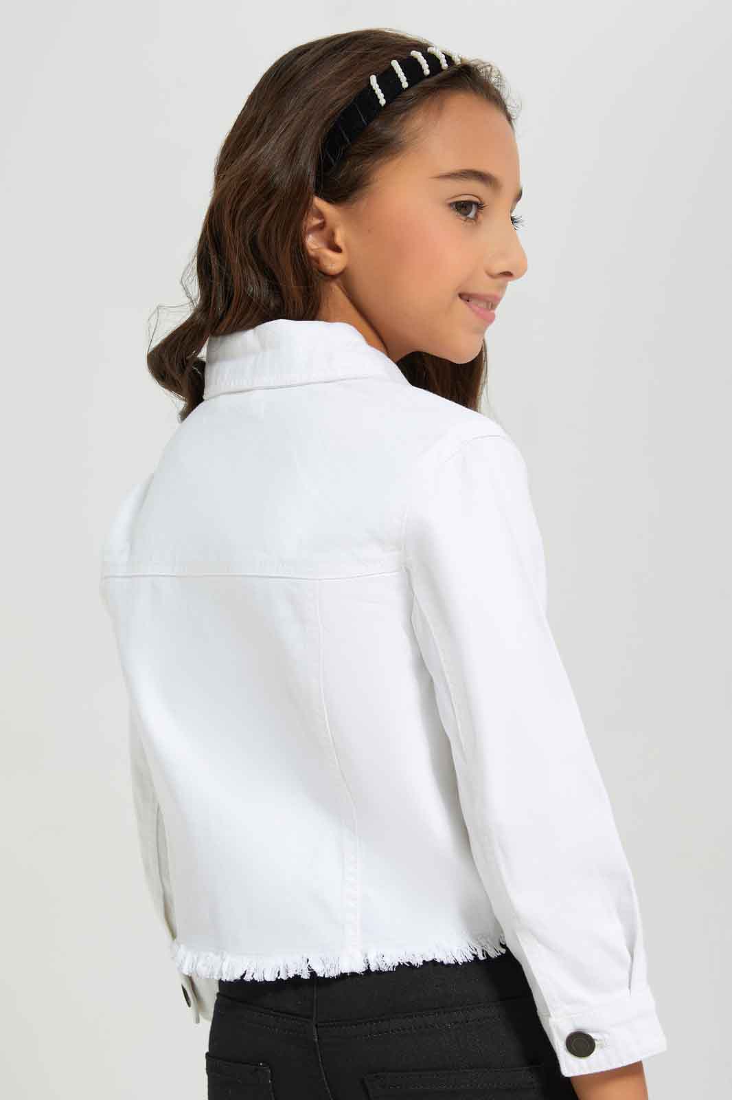 Redtag-White-Denim-Jacket-Category:Jackets,-Colour:White,-Deals:New-In,-Denim,-Filter:Girls-(2-to-8-Yrs),-GIR-Jackets,-New-In-GIR-APL,-Non-Sale,-Section:Girls-(0-to-14Yrs),-W22B-Girls-2 to 8 Years