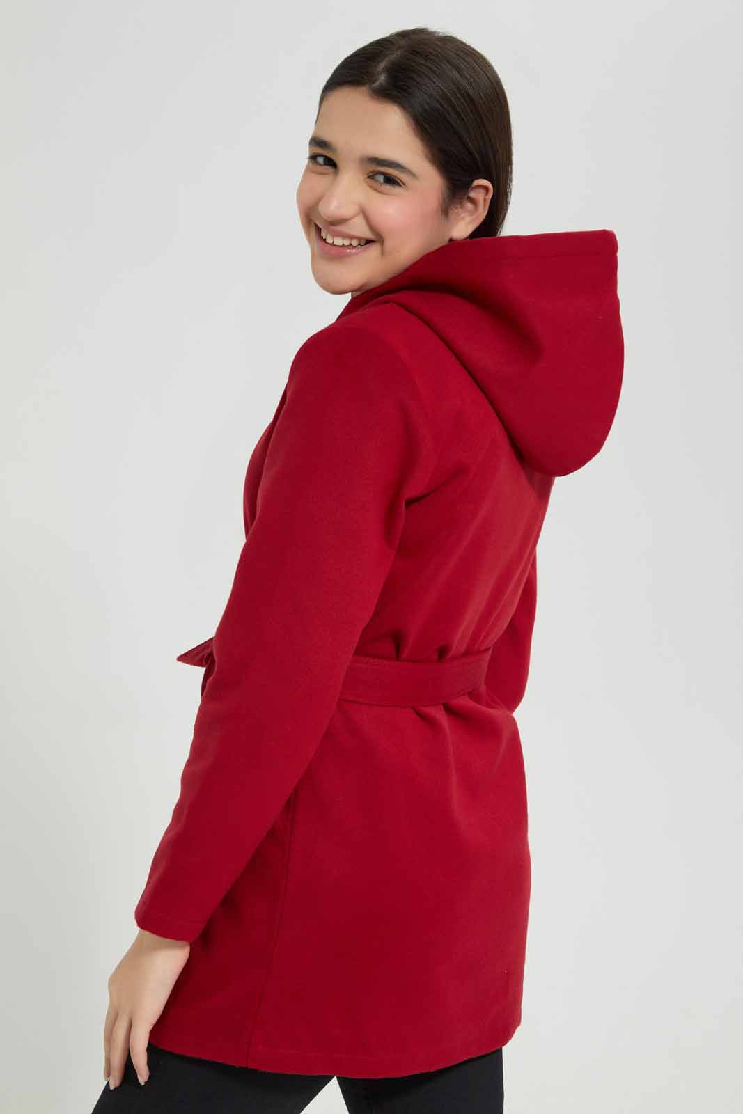 Redtag-Maroon-Hoody-Melton-Category:Jackets,-Colour:Burgundy,-Deals:New-In,-EHW,-Filter:Senior-Girls-(8-to-14-Yrs),-GSR-Jackets,-New-In-GSR-APL,-Non-Sale,-Section:Girls-(0-to-14Yrs),-W22B-Senior-Girls-9 to 14 Years