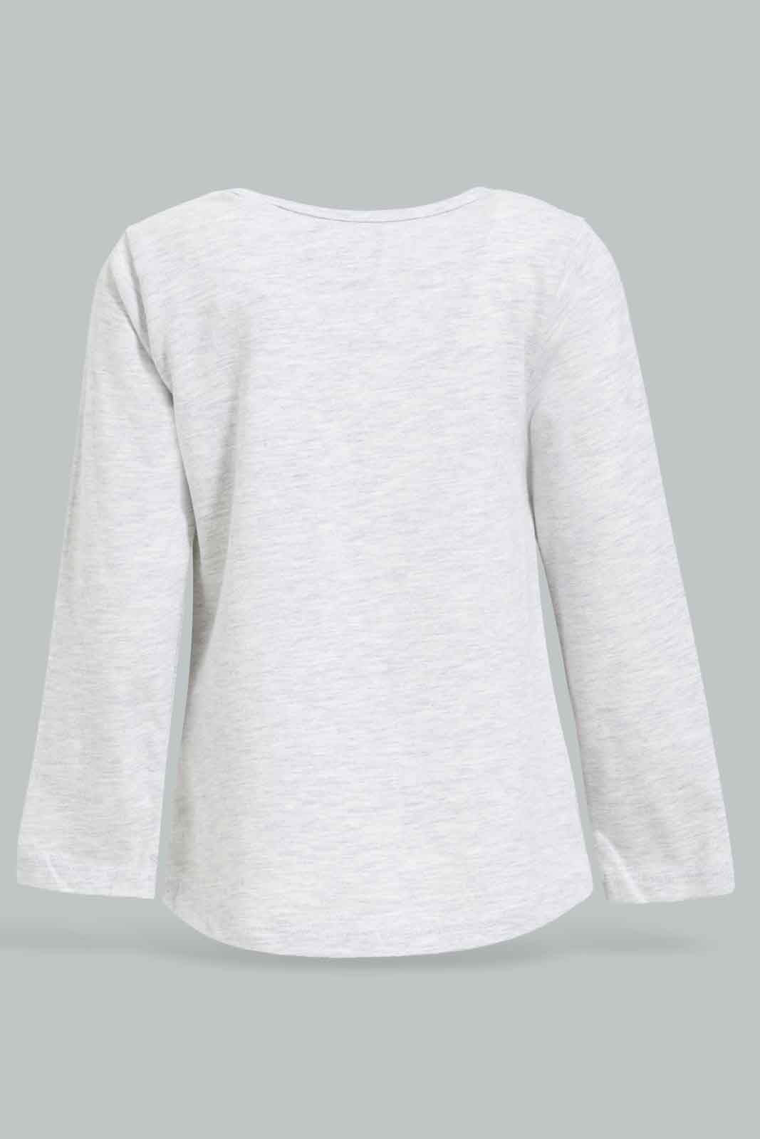 Redtag-Grey-Melange-Butterfly-Print-Graphic-Tee-Category:T-Shirts,-Colour:Grey,-Deals:New-In,-Filter:Infant-Girls-(3-to-24-Mths),-ING-T-Shirts,-New-In-ING-APL,-Non-Sale,-Section:Girls-(0-to-14Yrs),-TBL,-W22B-Infant-Girls-3 to 24 Months
