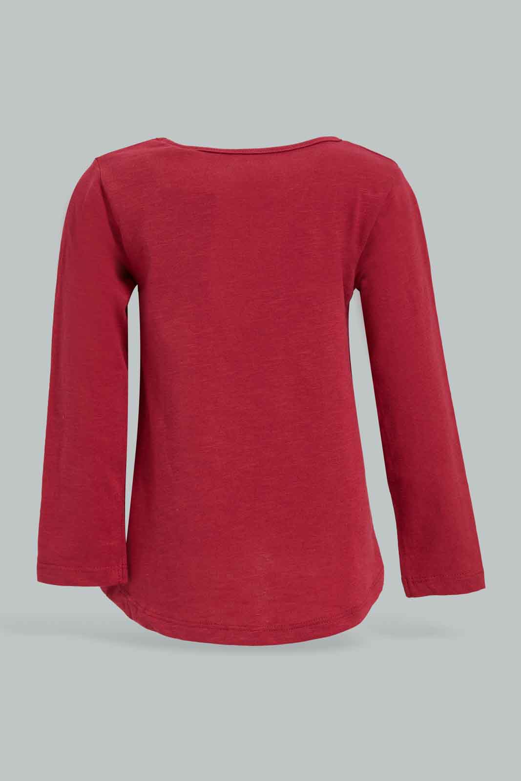 Redtag-BURGUNDY-Princess-Cat-Print-Graphic-Tee-Category:T-Shirts,-Colour:Burgundy,-Deals:New-In,-Filter:Infant-Girls-(3-to-24-Mths),-ING-T-Shirts,-New-In-ING-APL,-Non-Sale,-Section:Girls-(0-to-14Yrs),-TBL,-W22B-Infant-Girls-3 to 24 Months