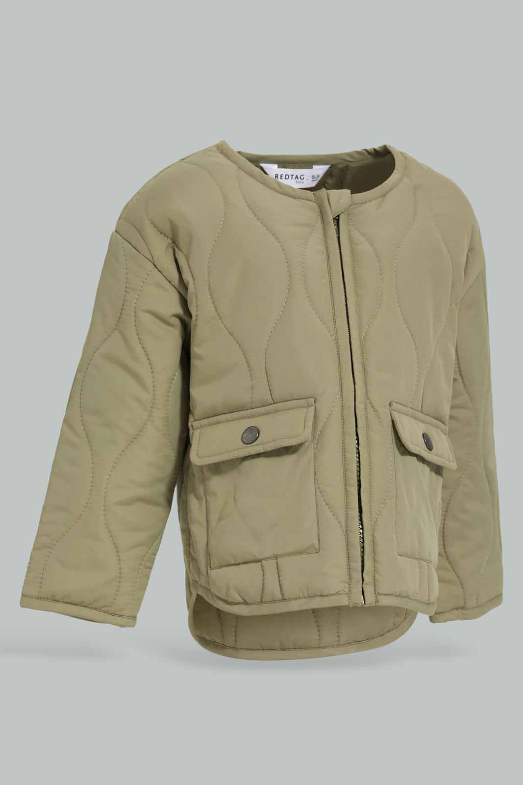 Redtag-Green-Quilted-Jacket-Loose-Fit-Category:Jackets,-Colour:Green,-Deals:New-In,-Dept:Boys,-Filter:Infant-Boys-(3-to-24-Mths),-INB-Jackets,-New-In-INB-APL,-Non-Sale,-Section:Boys-(0-to-14Yrs),-W22B-Infant-Boys-3 to 24 Months