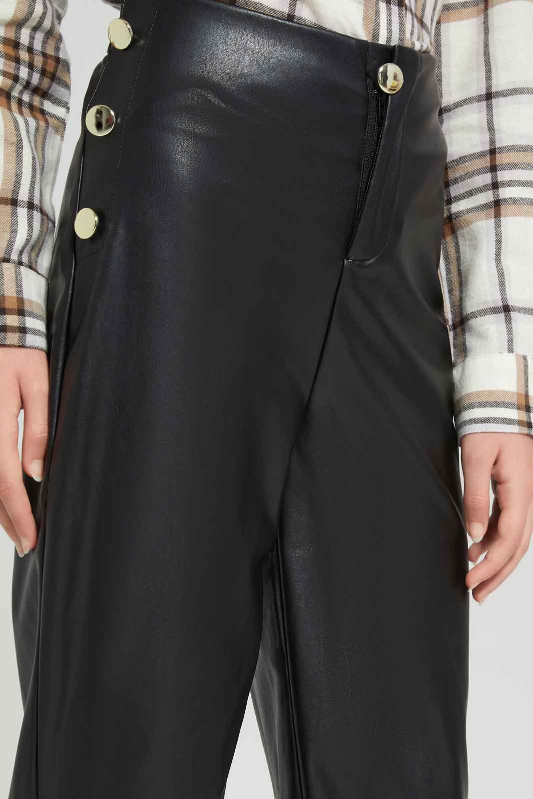 Redtag-Black-Pu-trouser-BTS,-Category:Trousers,-Colour:Black,-Deals:New-In,-Dept:Girls,-Filter:Senior-Girls-(8-to-14-Yrs),-GSR-Trousers,-New-In-GSR-APL,-Non-Sale,-Section:Girls-(0-to-14Yrs),-W22B-Senior-Girls-9 to 14 Years