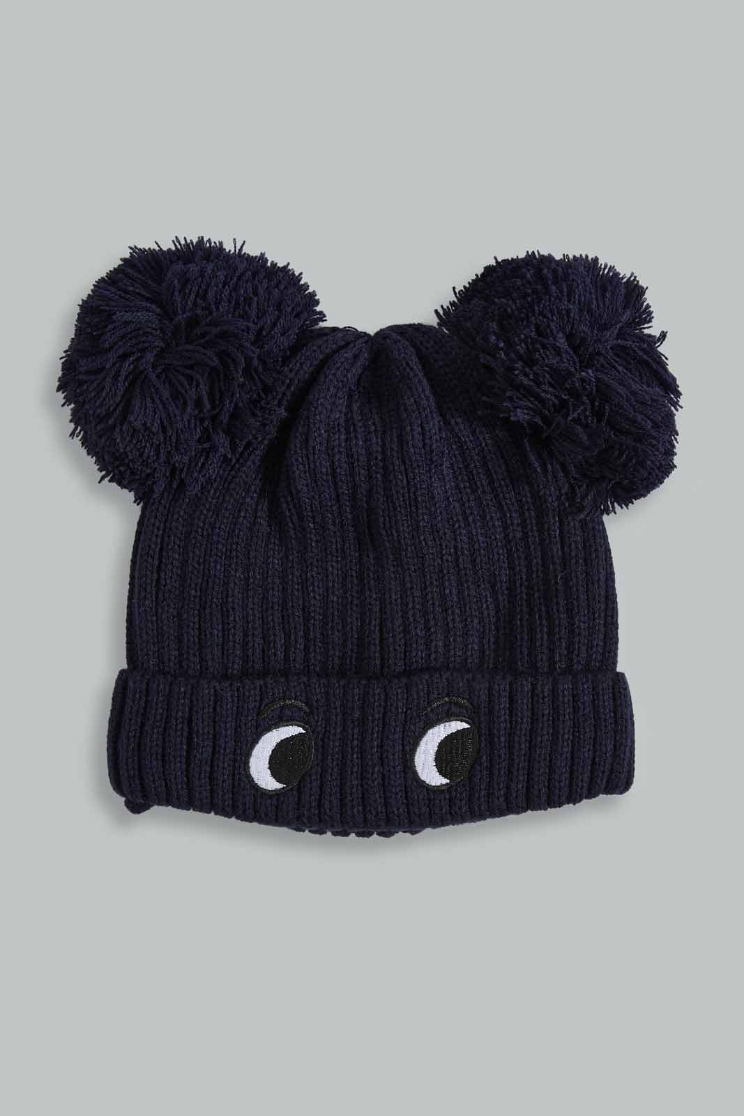 Redtag-Navy-Knitted-Cap-Set-Of-2-With-Gloves-BOY-Knitted-Accessories,-Category:Knitted-Accessories,-Colour:Navy,-Filter:Boys-Accessories,-New-In,-New-In-BOY-ACC,-Non-Sale,-Section:Boys-(0-to-14Yrs),-W22A-Boys-