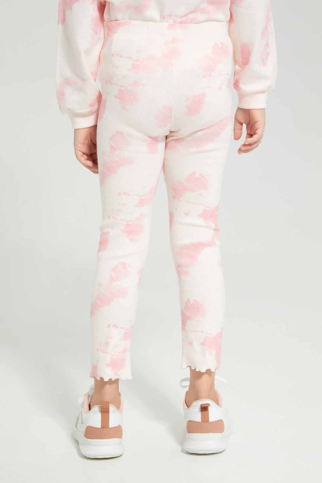 Redtag-Pink-Loungewear-Legging---Tie-Dye-Category:Leggings,-Colour:Apricot,-Deals:New-In,-Filter:Girls-(2-to-8-Yrs),-GIR-Leggings,-New-In-GIR-APL,-Non-Sale,-Section:Girls-(0-to-14Yrs),-W22B-Girls-2 to 8 Years