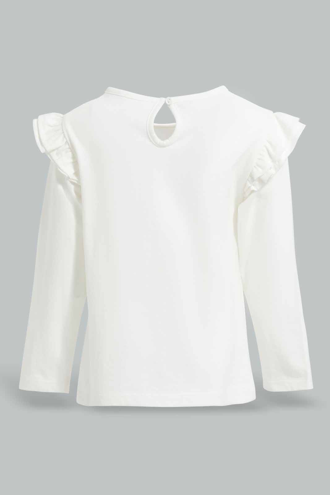 Redtag-White-House-Artwork-T-Shirt-Category:T-Shirts,-Colour:White,-Deals:New-In,-Filter:Infant-Girls-(3-to-24-Mths),-ING-T-Shirts,-New-In-ING-APL,-Non-Sale,-Section:Girls-(0-to-14Yrs),-W22A-Infant-Girls-3 to 24 Months
