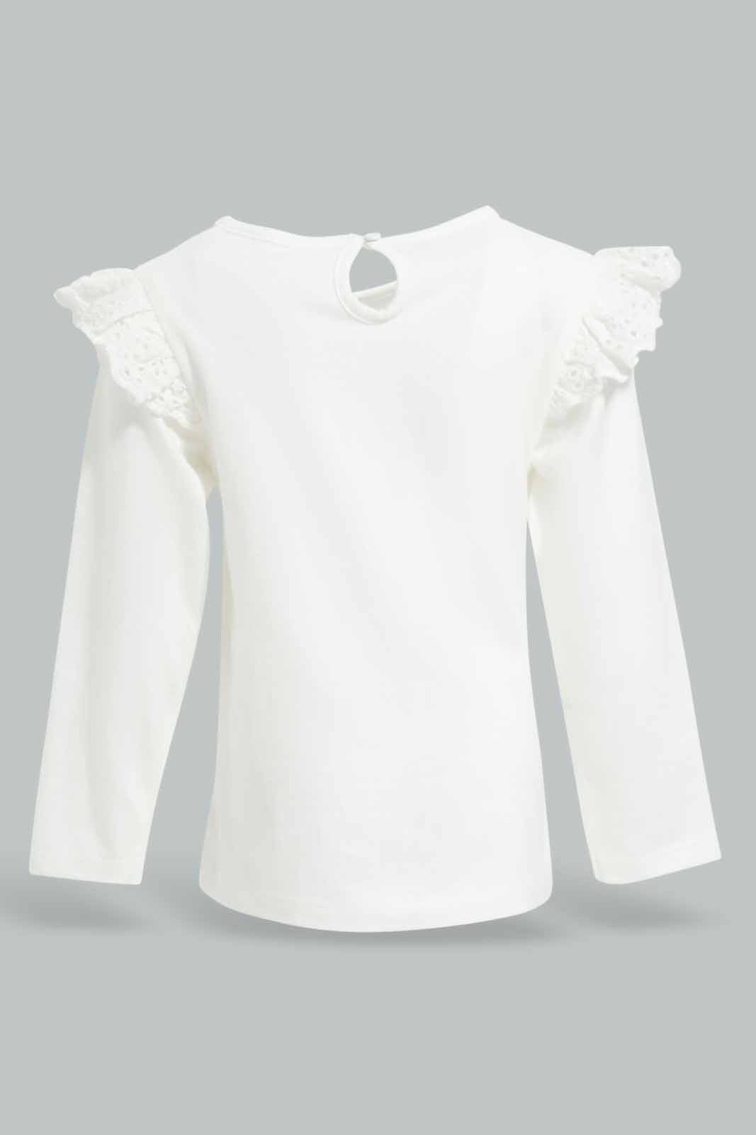 Redtag-White-Rabbit-Artwork-T-Shirt-Category:T-Shirts,-Colour:White,-Deals:New-In,-Filter:Infant-Girls-(3-to-24-Mths),-ING-T-Shirts,-New-In-ING-APL,-Non-Sale,-Section:Girls-(0-to-14Yrs),-W22A-Infant-Girls-3 to 24 Months