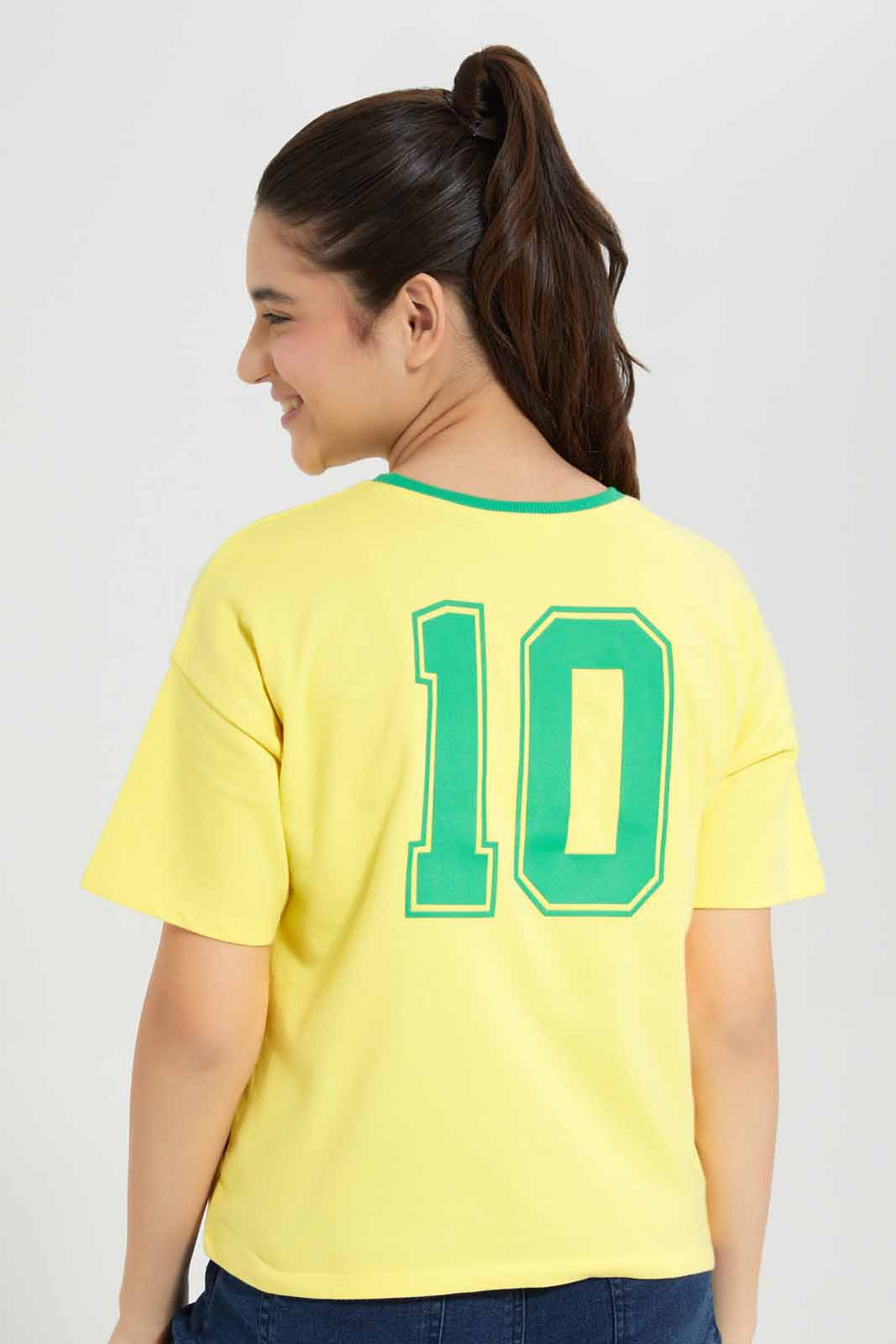Redtag-Yellow-Crop-Top-Category:T-Shirts,-Colour:Yellow,-Deals:New-In,-Filter:Senior-Girls-(8-to-14-Yrs),-FWC,-GSR-T-Shirts,-New-In-GSR-APL,-Non-Sale,-Section:Girls-(0-to-14Yrs),-W22A-Senior-Girls-9 to 14 Years