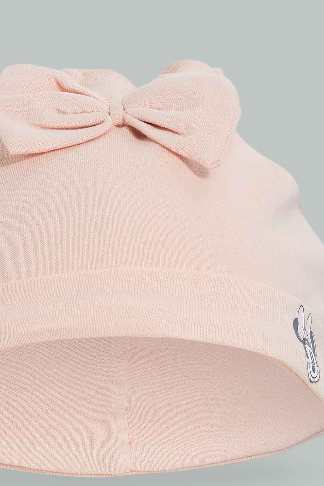 Redtag-2PC-Minnie-Mouse-Cap-Pack-Category:Newborn-Accessories,-CHR,-Colour:Apricot,-Deals:New-In,-Dept:New-Born,-Filter:Baby-(0-to-12-Mths),-NBG-Newborn-Accessories,-New-In-NBG-APL,-Non-Sale,-Section:Girls-(0-to-14Yrs),-W22B-Baby-0 to 12 Months