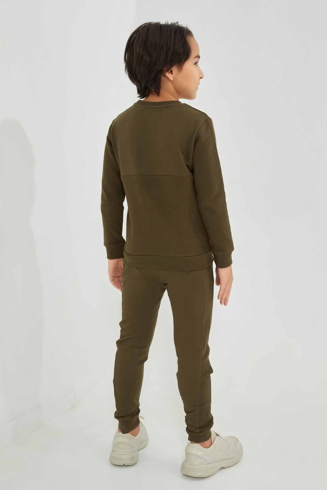 Redtag-Green-Crew-Neck-Paneled-Jog-Suit-BOY-Jog-Sets,-Category:Jog-Sets,-Colour:Green,-Deals:New-In,-Filter:Boys-(2-to-8-Yrs),-New-In-BOY-APL,-Non-Sale,-Section:Boys-(0-to-14Yrs),-W22B-Boys-2 to 8 Years