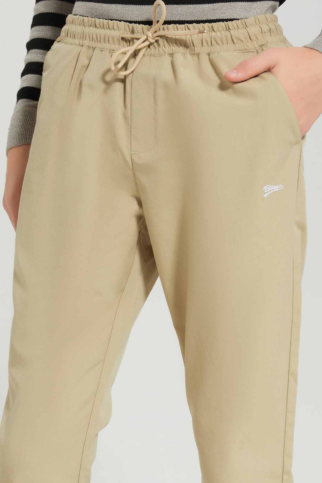 Redtag-Beige-Plain-Pull-On-Casual-Trouser-BSR-Trousers,-Category:Trousers,-Colour:Beige,-Deals:New-In,-Dept:Boys,-Filter:Senior-Boys-(8-to-14-Yrs),-New-In-BSR-APL,-Non-Sale,-Section:Boys-(0-to-14Yrs),-W22B-Senior-Boys-9 to 14 Years