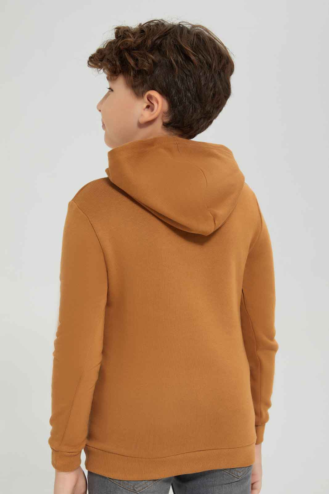 Redtag-Boys-Brown-Embosed-Hooded-Sweatshirt-BOY-Sweatshirts,-Category:Sweatshirts,-Colour:Brown,-Deals:New-In,-Dept:Boys,-Filter:Boys-(2-to-8-Yrs),-New-In-BOY-APL,-Non-Sale,-Section:Boys-(0-to-14Yrs),-W22B-Boys-2 to 8 Years