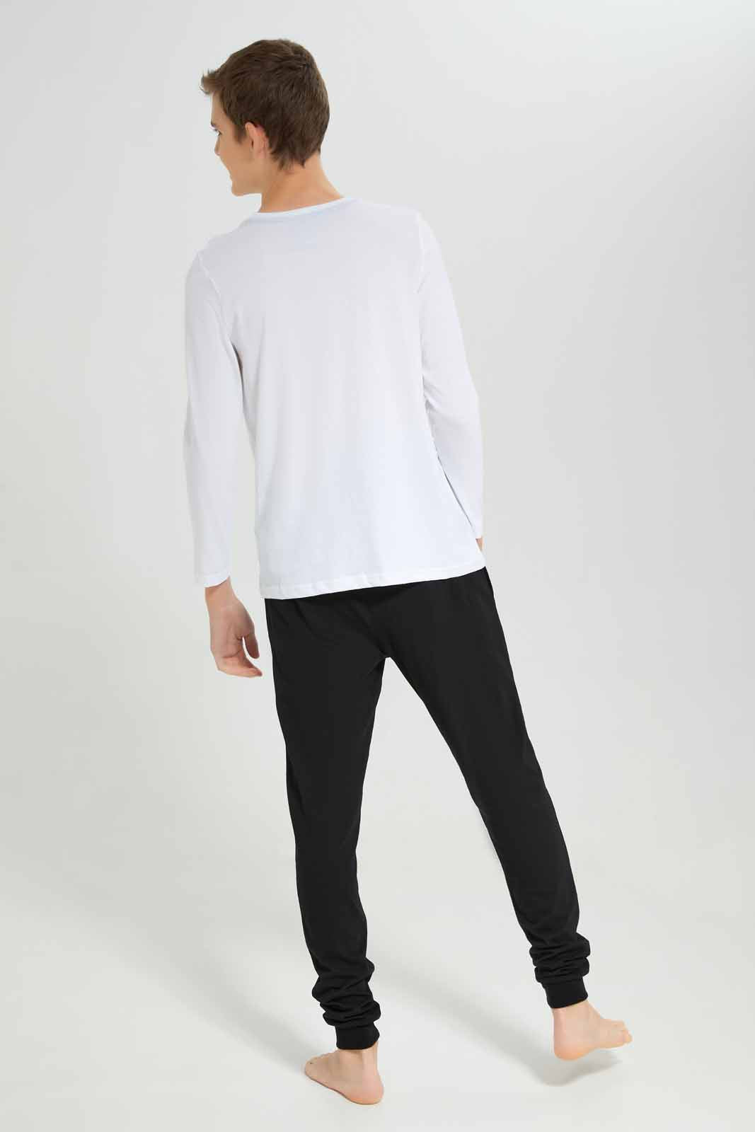 Redtag-Boys-White-Game-On-Nightsuit-BSR-Pyjama-Sets,-Category:Pyjama-Sets,-Colour:White,-Deals:New-In,-Filter:Senior-Boys-(8-to-14-Yrs),-NDAY,-New-In-BSR-APL,-Non-Sale,-Section:Boys-(0-to-14Yrs),-W22B-Senior-Boys-9 to 14 Years