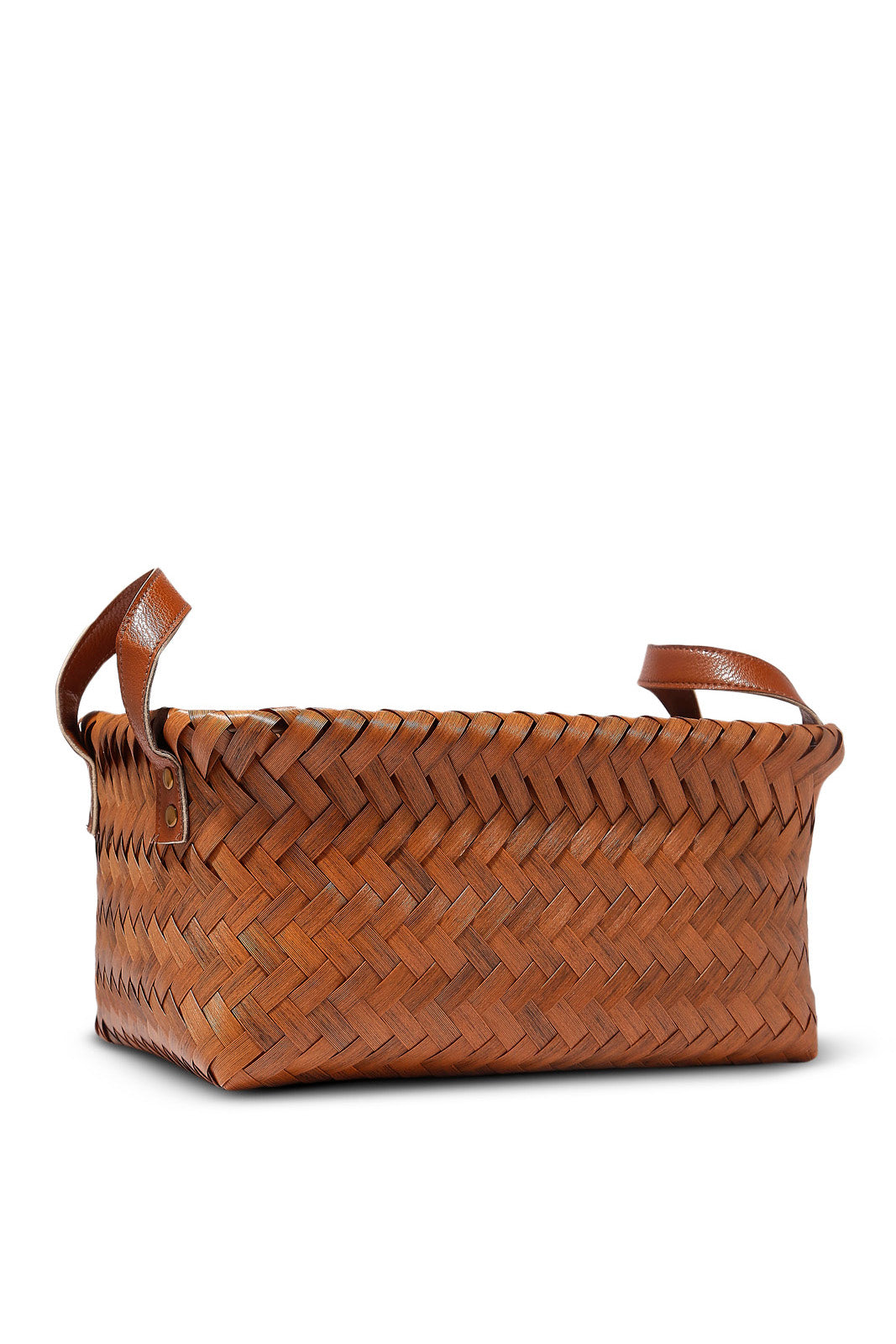 Redtag-Brown-Rectangle-Laundry-Basket-(Medium)-Category:Laundry-Hampers,-Colour:Brown,-Deals:New-In,-Dept:Home,-Filter:Home-Bathroom,-HMW-BAC-Bath-Accessories,-New-In-HMW-BAC,-Non-Sale,-Section:Homewares,-W22B-Home-Bathroom-