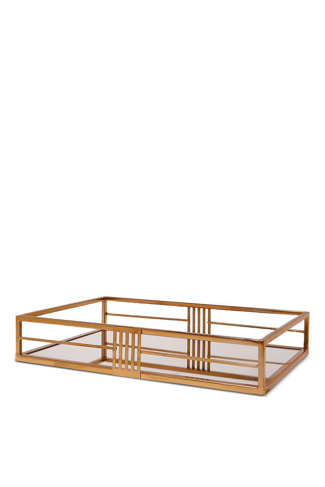 Redtag-Gold-Rectangle-Mirror-Tray-(Medium)-Category:Trays,-Colour:Gold,-Deals:New-In,-Dept:Home,-Filter:Home-Dining,-HMW-DIN-Serveware,-New-In-HMW-DIN,-Non-Sale,-S23A,-Section:Homewares-Home-Dining-
