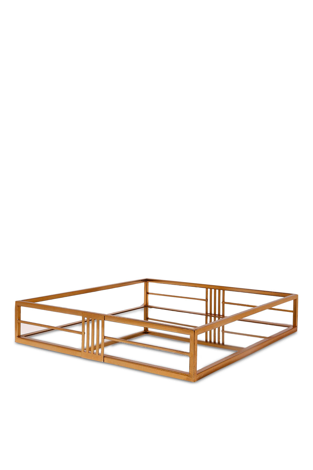 Redtag-Gold-Square-Mirror-Tray-Category:Trays,-Colour:Gold,-Deals:New-In,-Dept:Home,-Filter:Home-Dining,-HMW-DIN-Serveware,-New-In-HMW-DIN,-Non-Sale,-S23A,-Section:Homewares-Home-Dining-