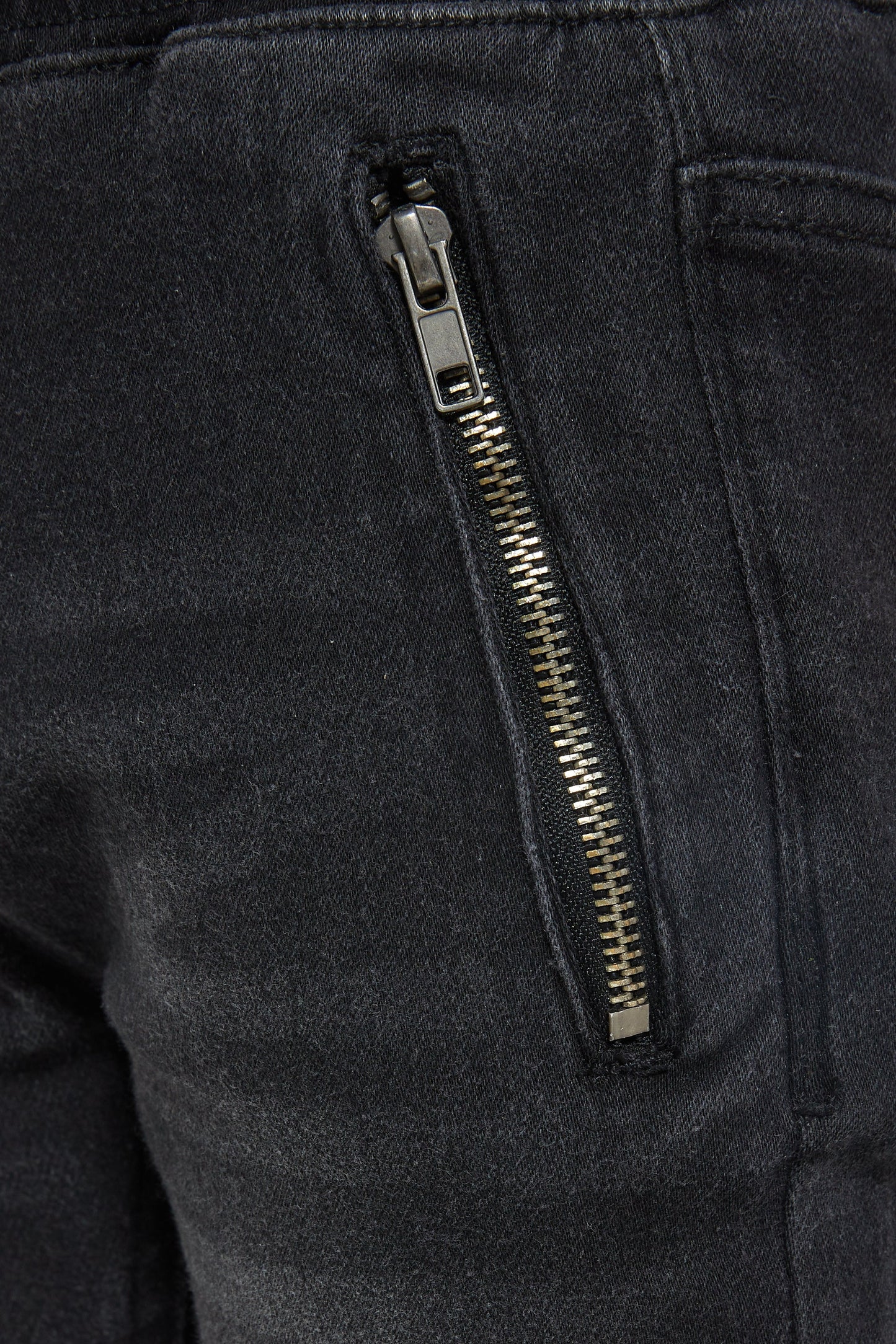 Boys Black Zip Pocket Biker Pull on Jean