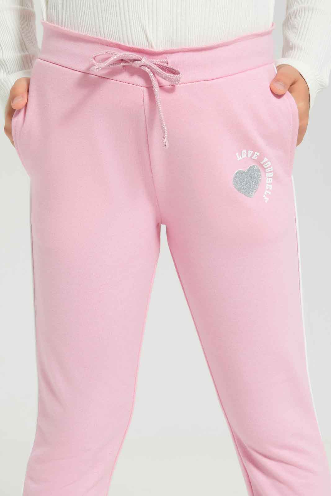 Redtag-Girls-Pale-Pink-Active-Pant-Category:Joggers,-Colour:Apricot,-Deals:New-In,-Dept:Girls,-Filter:Girls-(2-to-8-Yrs),-GIR-Joggers,-New-In-GIR-APL,-Non-Sale,-Section:Girls-(0-to-14Yrs),-W22A-Girls-2 to 8 Years