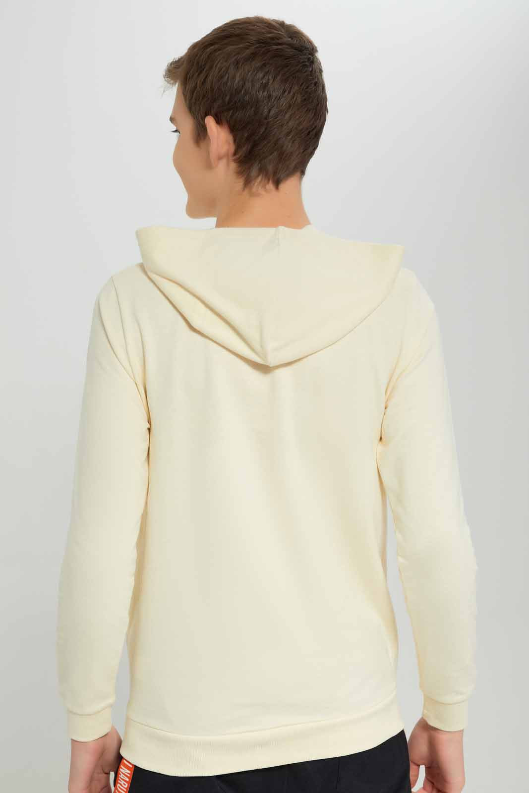 Senior Boys Beige Hooded Sweatshirt