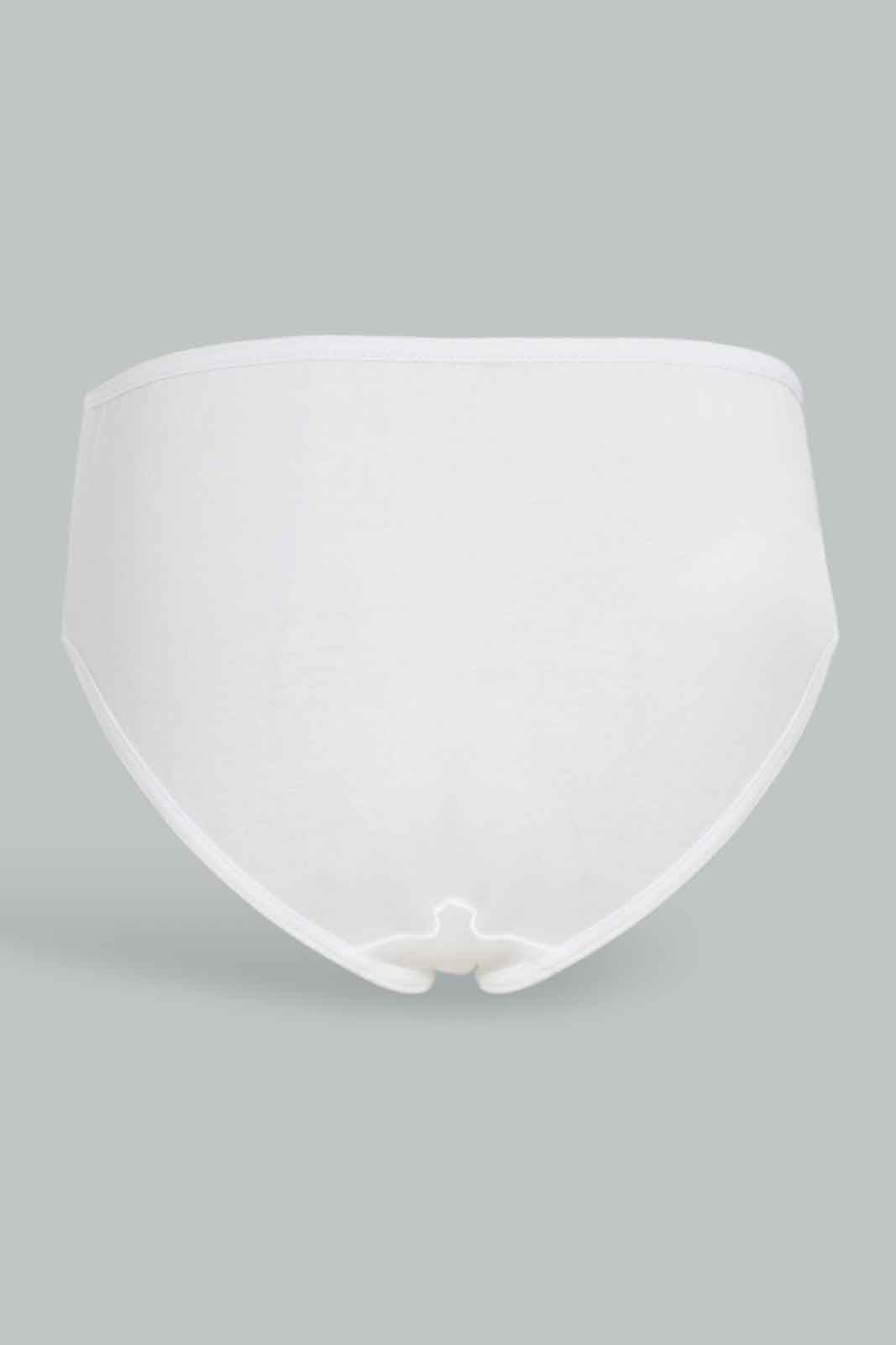 Redtag-Girls-5Pk-Brief---White-Pack-365,-Category:Briefs,-Colour:White,-Deals:New-In,-ESS,-Filter:Girls-(2-to-8-Yrs),-GIR-Briefs,-New-In-GIR-APL,-Non-Sale,-Section:Girls-(0-to-14Yrs)-Girls-2 to 8 Years