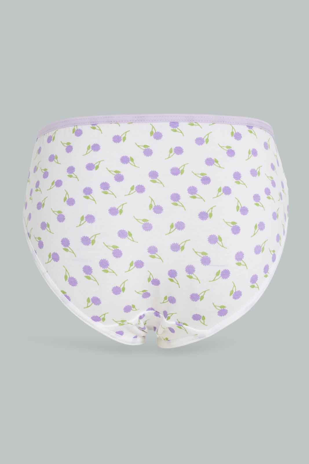 Redtag-Girls-7Pk-Brief-Floral---Dusty-Pink/White-365,-Category:Briefs,-Colour:White,-Deals:New-In,-ESS,-Filter:Girls-(2-to-8-Yrs),-GIR-Briefs,-New-In-GIR-APL,-Non-Sale,-Section:Girls-(0-to-14Yrs)-Girls-2 to 8 Years