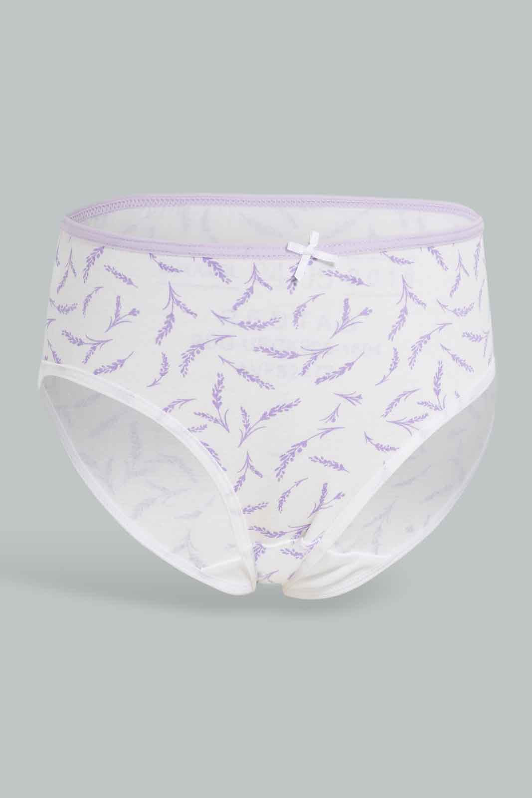 Redtag-Girls-7Pk-Brief-Floral---Dusty-Pink/White-365,-Category:Briefs,-Colour:White,-Deals:New-In,-ESS,-Filter:Girls-(2-to-8-Yrs),-GIR-Briefs,-New-In-GIR-APL,-Non-Sale,-Section:Girls-(0-to-14Yrs)-Girls-2 to 8 Years