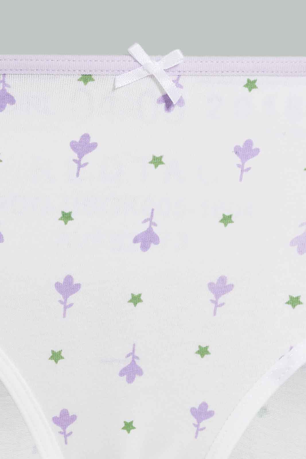 Redtag-Girls-7Pk-Brief-Floral---Dusty-Pink/White-365,-Category:Briefs,-Colour:White,-Deals:New-In,-ESS,-Filter:Girls-(2-to-8-Yrs),-GIR-Briefs,-New-In-GIR-APL,-Non-Sale,-Section:Girls-(0-to-14Yrs)-Girls-2 to 8 Years