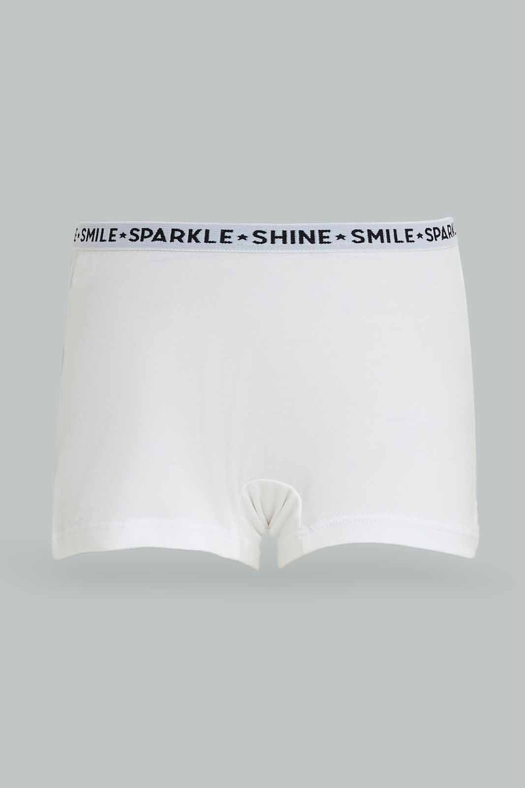 Girls Assorted Printed Boxer Brief Set (Pack Of 3)