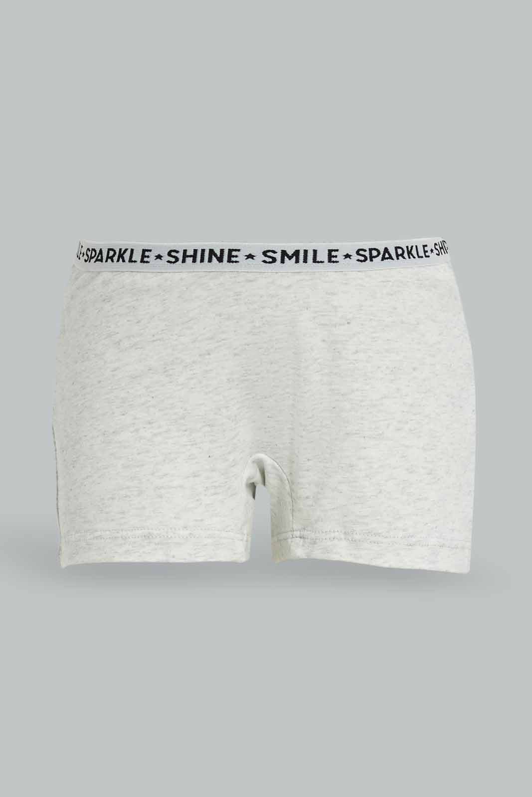 Girls Assorted Printed Boxer Brief Set (Pack Of 3)
