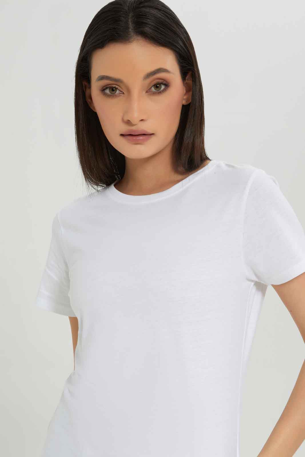 Redtag-Women-White-Short-Sleeve-Crew-Neck-T-Shirt-Category:T-Shirts,-Colour:White,-Deals:New-In,-Dept:Ladieswear,-Filter:Women's-Clothing,-New-In-Women-APL,-Non-Sale,-Section:Women,-TBL,-W22B,-Women-T-Shirts-Women's-