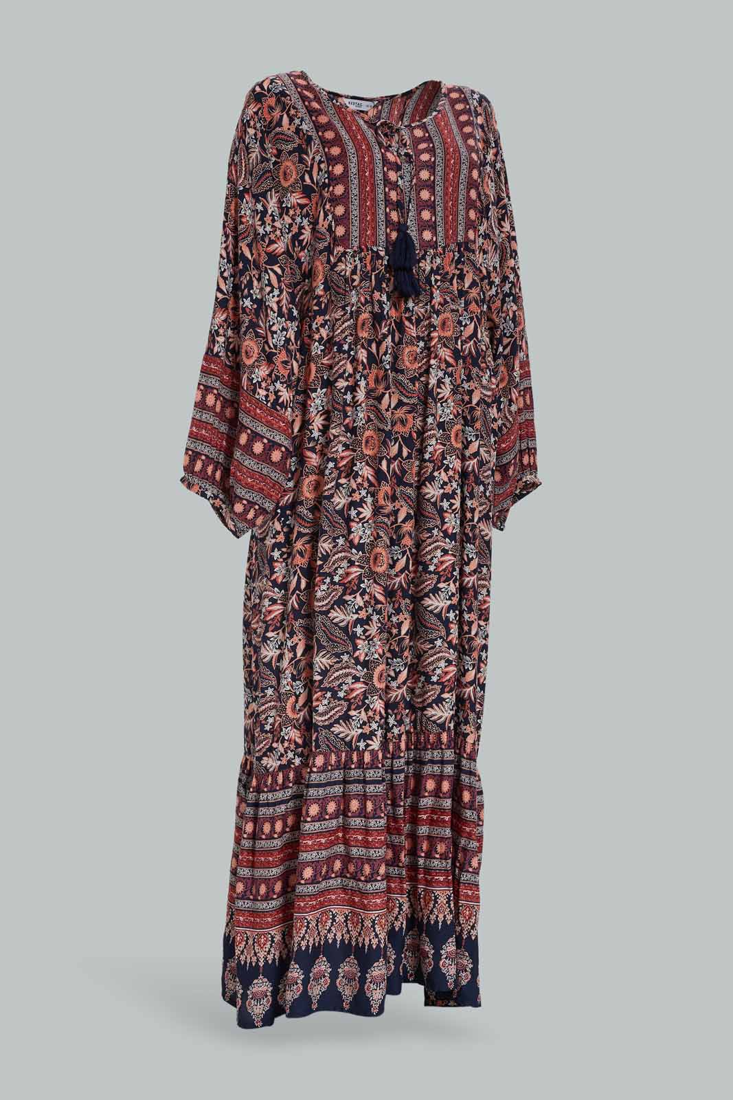 Redtag-Women-Burgundy-Aop-Long-Sleeves-Nightgown-Category:Nightgowns,-Colour:Burgundy,-Deals:New-In,-Dept:Ladieswear,-Filter:Women's-Clothing,-New-In-Women-APL,-Non-Sale,-Section:Women,-W22B,-Women-Nightgowns--
