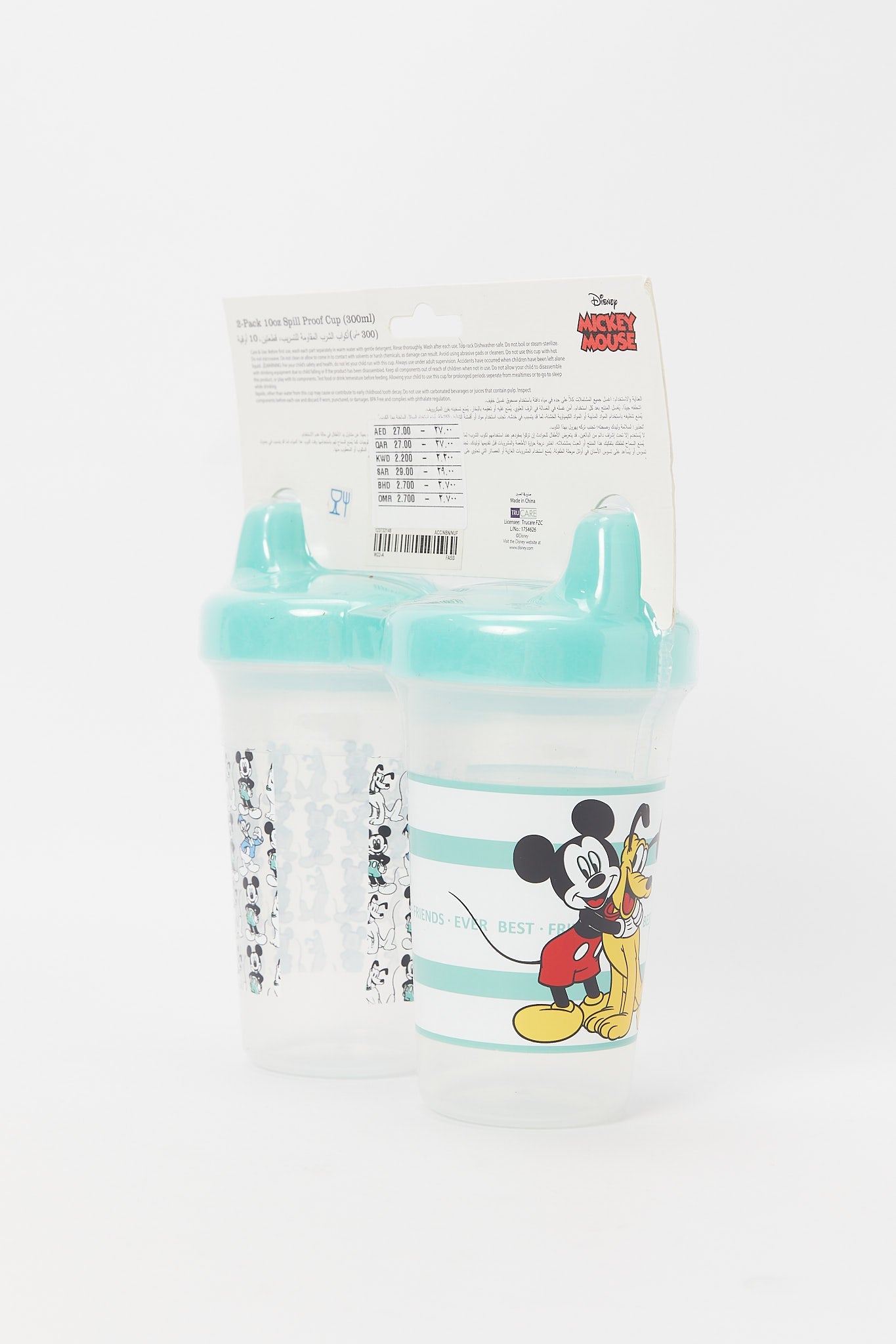 Redtag-Light-Mint/White-Pack-Of-2-Mickey--Bpa-Free-Baby-Sippy-Cup-Category:Newborn-Accessories,-CHR,-CHR:CHR,-Colour:Mint,-Deals:New-In,-Dept:New-Born,-Filter:Newborn-Accessories,-H1:ACC,-H2:NBN,-H3:NUF,-H4:NUF,-NBN-Newborn-Accessories,-New-In,-New-In-NBN-ACC,-Non-Sale,-Packs,-S23A,-Season:S23B,-Section:Boys-(0-to-14Yrs),-Set:Set-of-2,-Style:INFANT-FEEDING-New-Born-Baby-