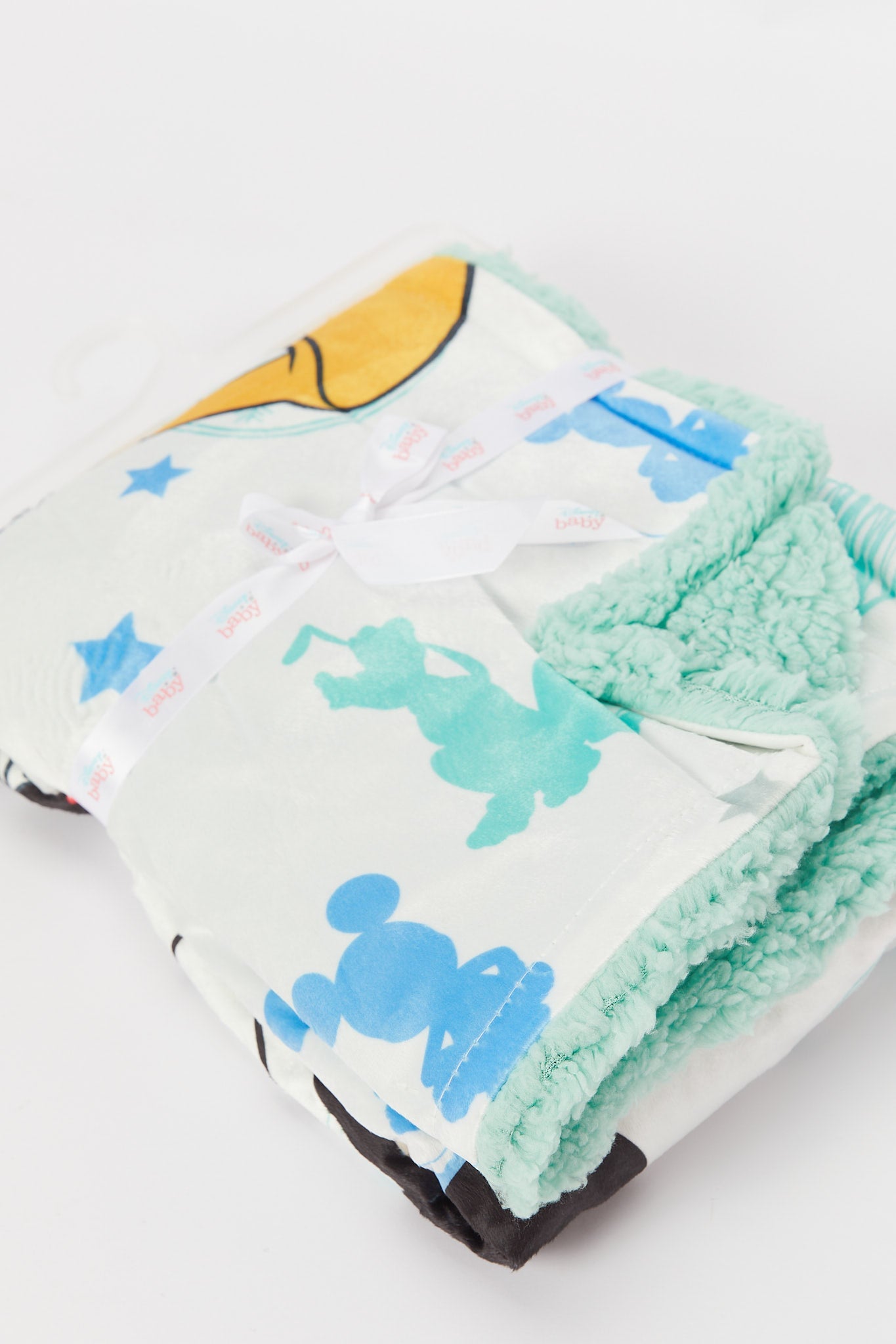 Redtag-Light-Mint/White-Mickey-Mink-Sherpa-Blanket-Category:Newborn-Accessories,-CHR,-CHR:CHR,-Colour:Mint,-Deals:New-In,-Dept:New-Born,-Filter:Newborn-Accessories,-H1:ACC,-H2:NBN,-H3:NUF,-H4:NUF,-NBN-Newborn-Accessories,-New-In,-New-In-NBN-ACC,-Non-Sale,-S23A,-Season:S23B,-Section:Boys-(0-to-14Yrs),-Style:INFANT-FEEDING-New-Born-Baby-