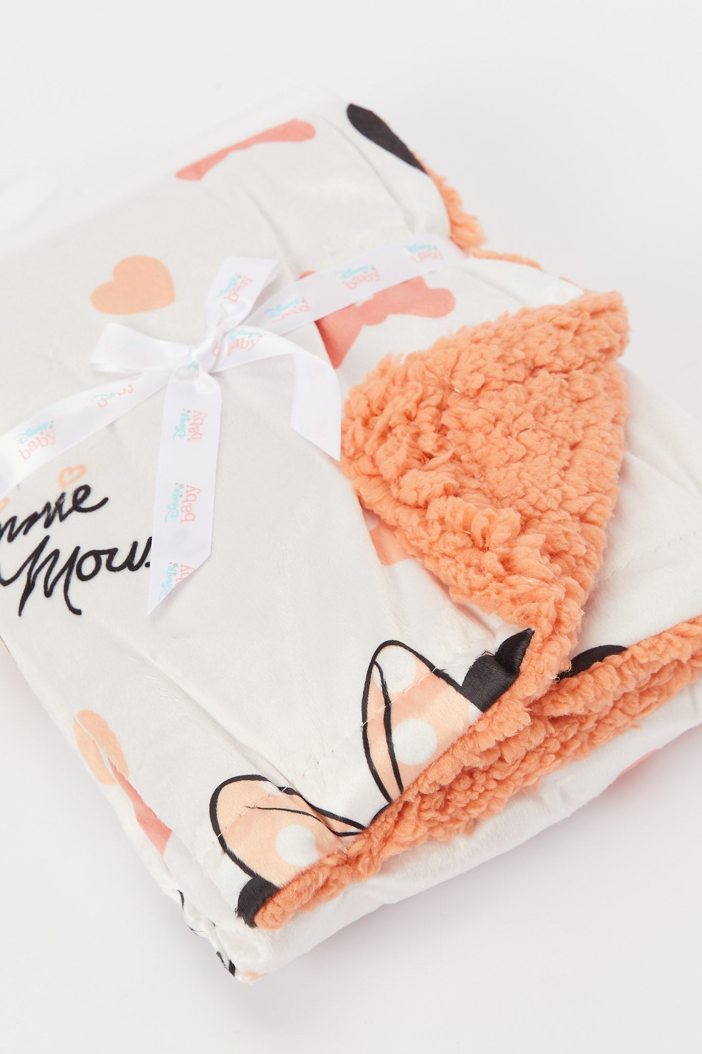 Redtag-Pink/White-Minnie-Mink-Sherpa-Blanket-Category:Newborn-Accessories,-CHR,-CHR:CHR,-Colour:Pink,-Deals:New-In,-Dept:New-Born,-Filter:Newborn-Accessories,-H1:ACC,-H2:NBN,-H3:NUF,-H4:NUF,-NBN-Newborn-Accessories,-New-In,-New-In-NBN-ACC,-Non-Sale,-S23A,-Season:S23B,-Section:Boys-(0-to-14Yrs),-Style:INFANT-FEEDING-New-Born-Baby-