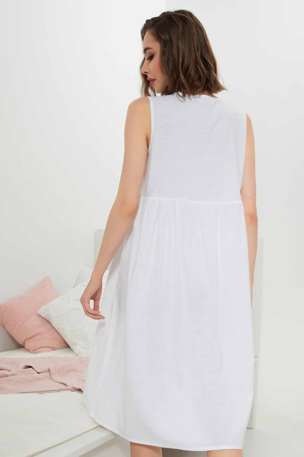 Redtag-Women-White-Night-Gown-Category:Nightgowns,-Colour:White,-Deals:New-In,-Filter:Women's-Clothing,-New-In-Women-APL,-Non-Sale,-Section:Women,-W22A,-Women-Nightgowns--