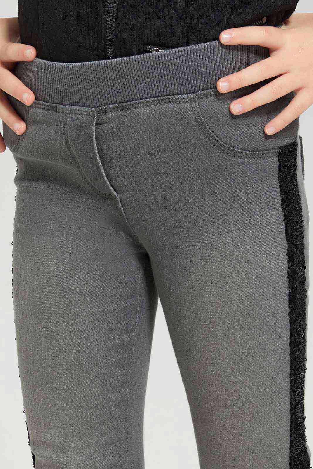 Redtag-Girls-Black-Wash-Denim-Jegging-With-Sequiens-Tape-Category:Jeggings,-Colour:Black,-Deals:New-In,-Denim,-Filter:Girls-(2-to-8-Yrs),-GIR-Jeggings,-New-In-GIR-APL,-Non-Sale,-Section:Girls-(0-to-14Yrs),-W22B-Girls-2 to 8 Years