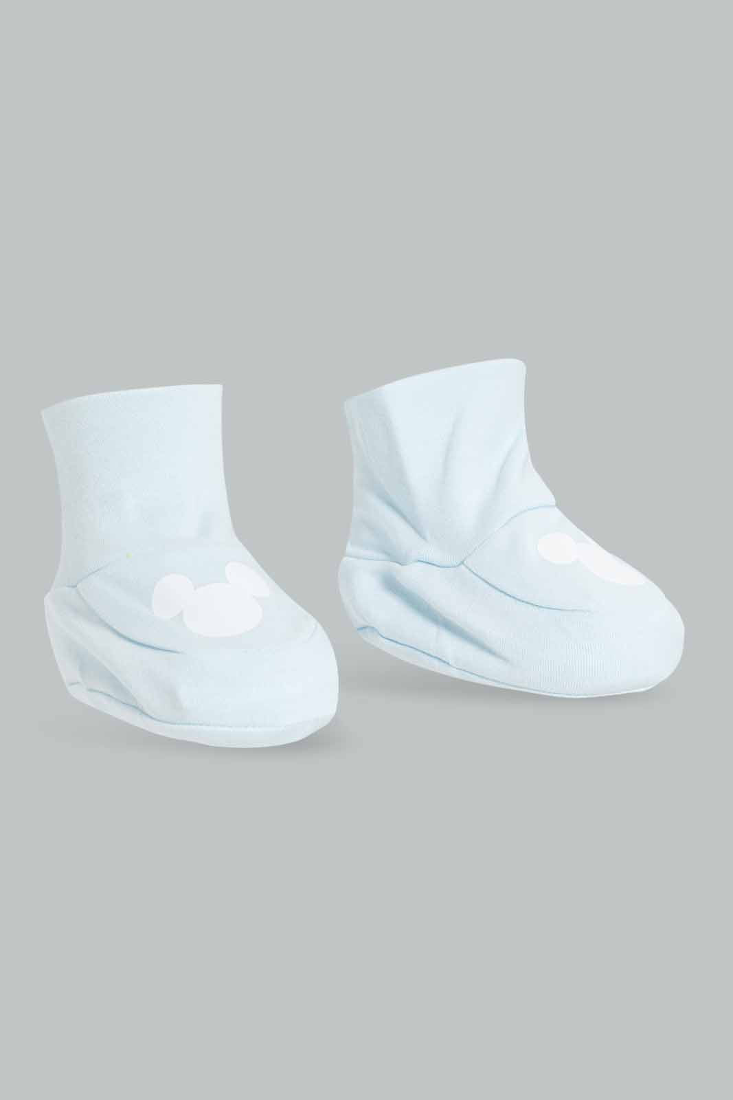 Redtag-Boys-Blue-2Pc-Mickey-Mouse-Mittens-And-Booties-Pack-Category:Booties,-CHA,-Colour:White,-Deals:New-In,-Dept:New-Born,-Filter:Baby-(0-to-12-Mths),-NBB-Booties,-New-In-NBB-APL,-Non-Sale,-Section:Boys-(0-to-14Yrs),-W22B-Baby-
