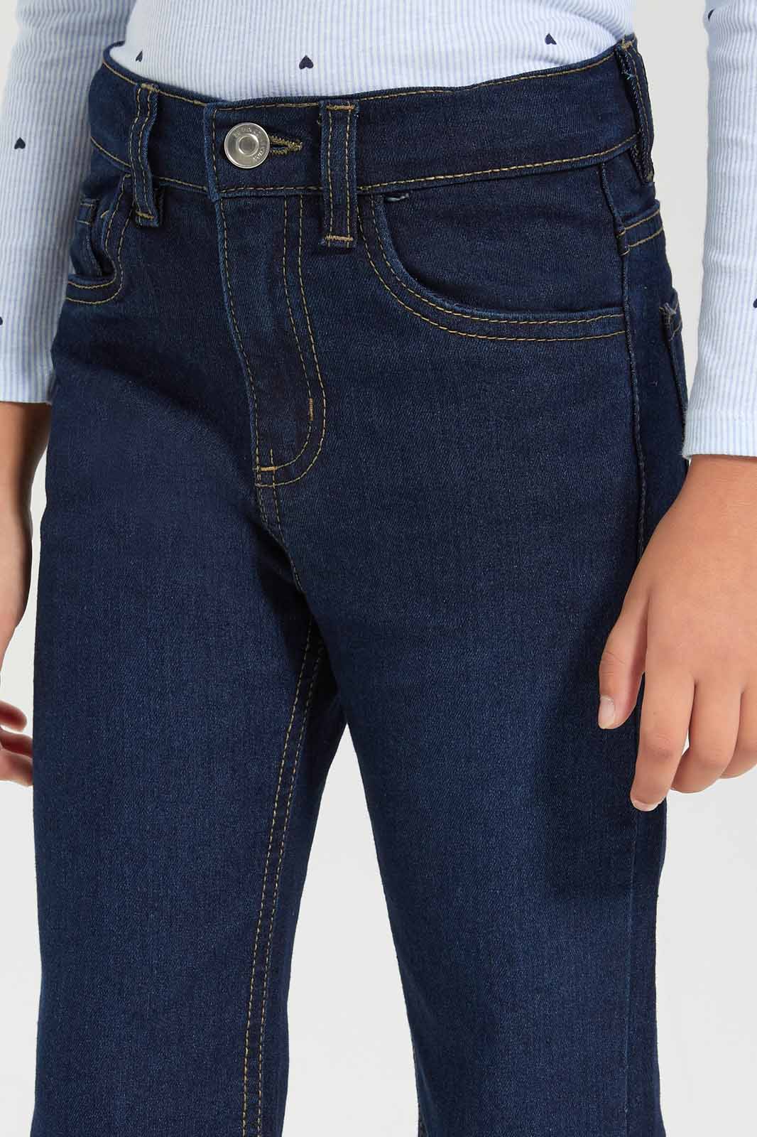 Redtag-Girls-Indigo-Bootcut-Jeans-(blank),-Category:Jeans,-Colour:Indigo,-Deals:New-In,-Dept:Girls,-Filter:Girls-(2-to-8-Yrs),-GIR-Jeans,-New-In-GIR-APL,-Non-Sale,-Section:Girls-(0-to-14Yrs),-W22B-Girls-2 to 8 Years
