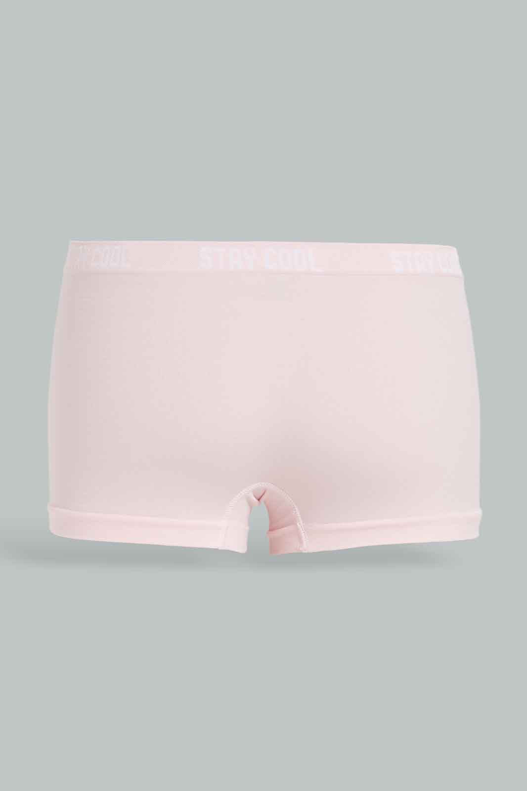 Senior Girls Pink And Blue Boxer Short Set (Pack Of 2)