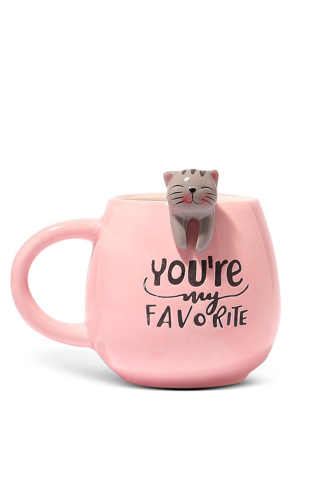Redtag-Pink-Cat Mug-Category:Cups-&-Mugs,-Colour:Pink,-Deals:New-In,-Dept:Home,-Filter:Home-Dining,-HMW-DIN-Crockery,-New-In-HMW-DIN,-Non-Sale,-S23A,-Section:Homewares-Home-Dining-