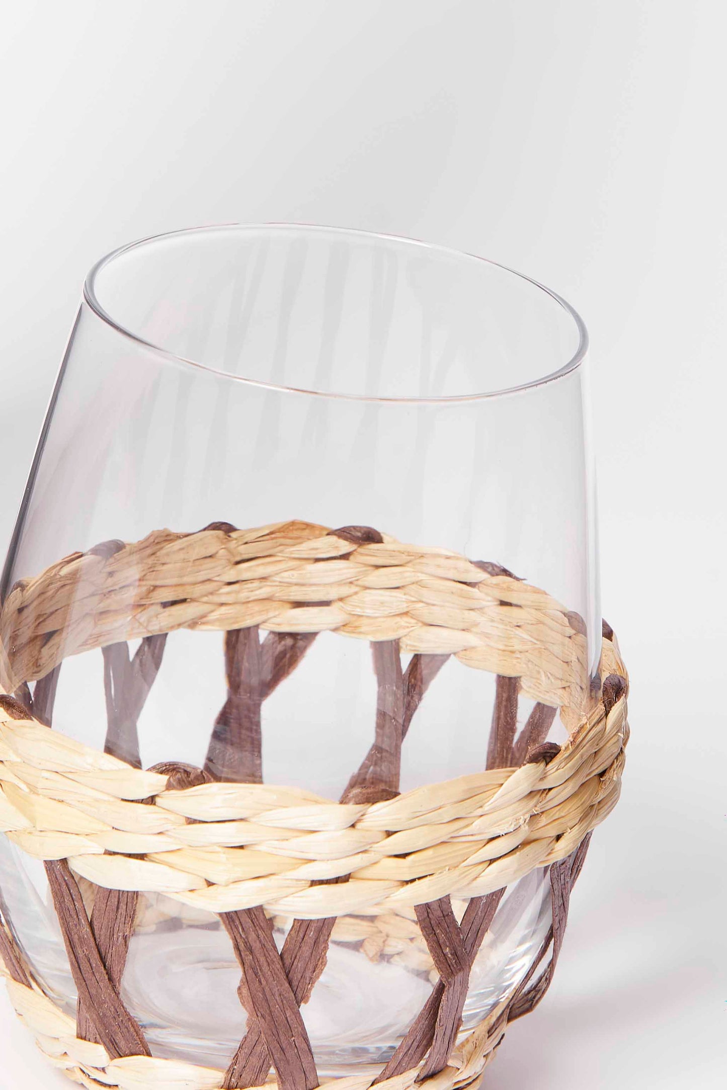 Redtag-Brown-Glass-Tumbler-With-Weaving-Category:Glasses,-Colour:Brown,-Deals:New-In,-Dept:Home,-Filter:Home-Dining,-HMW-DIN-Drinkware,-New-In-HMW-DIN,-Non-Sale,-S23A,-Section:Homewares-Home-Dining-